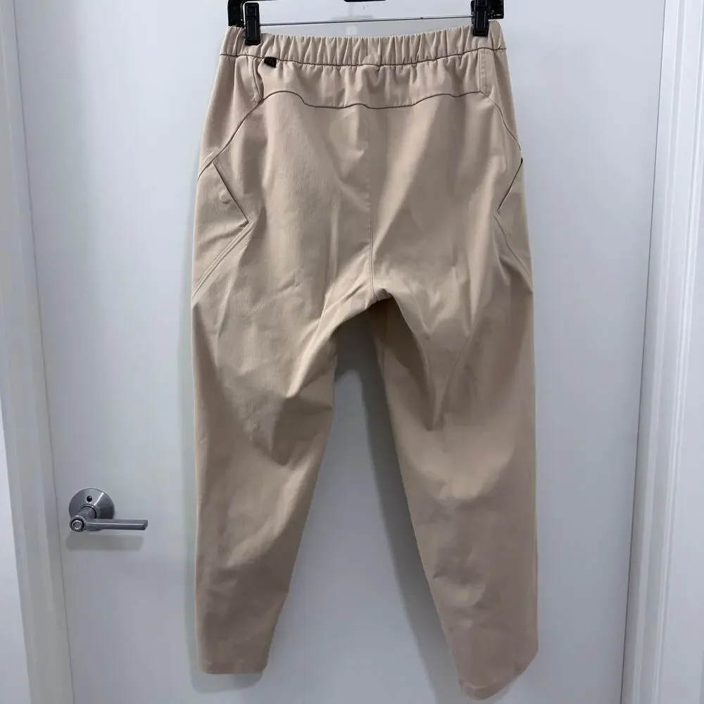 Lululemon Men Beige Stretch Woven Tapered Performance Pants